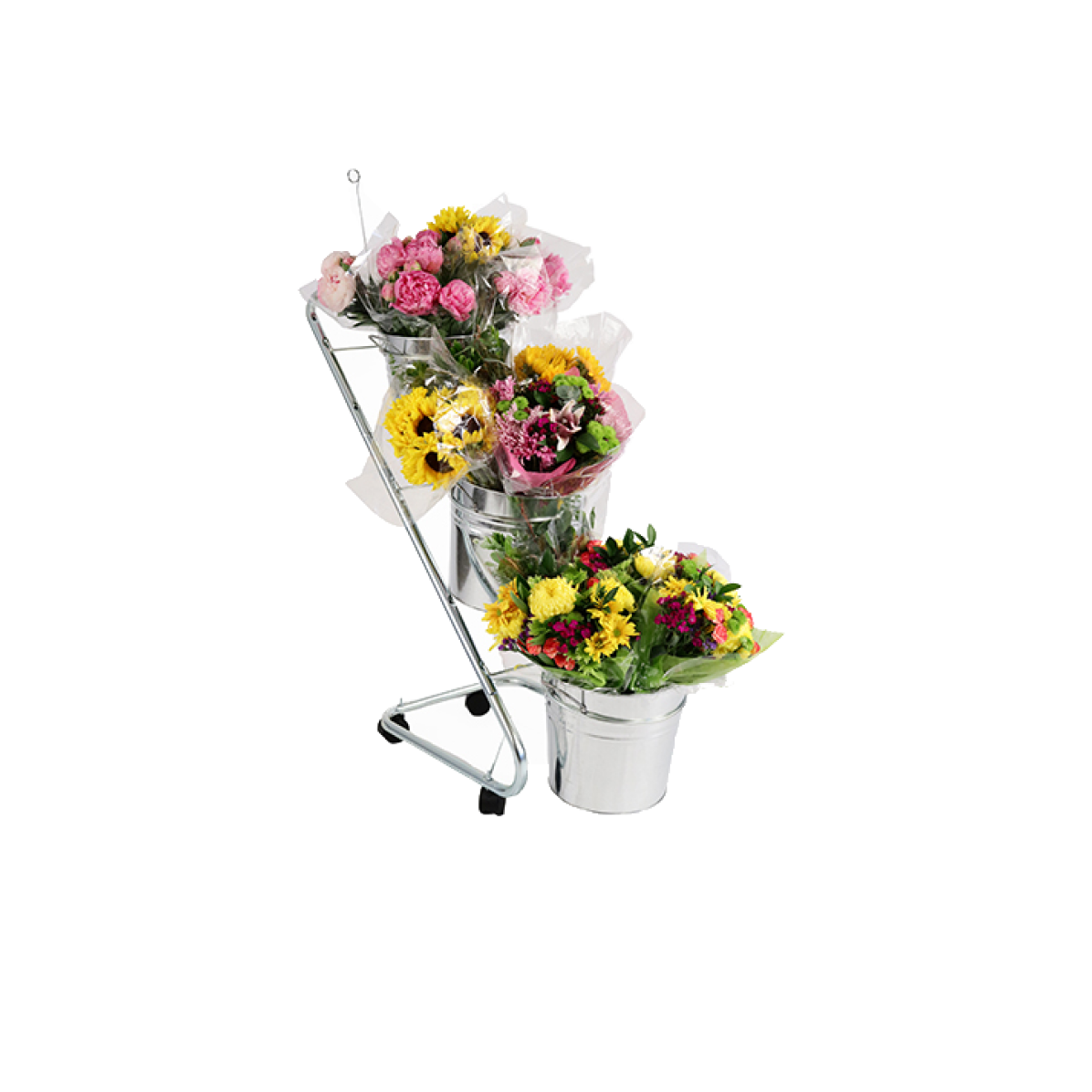 Mobile Galvanized Floral Shipper Display