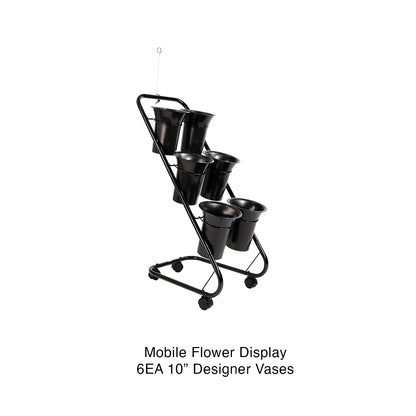 Mobile Black 6 Vase Bouquet Displays