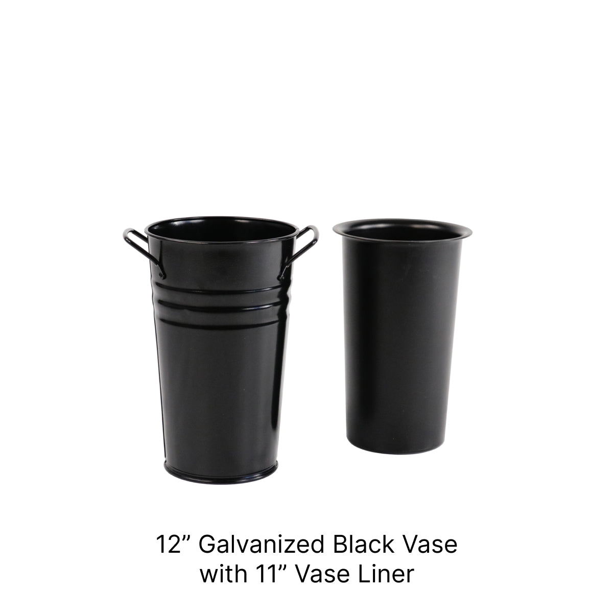 Black Metal Vase Ready Set