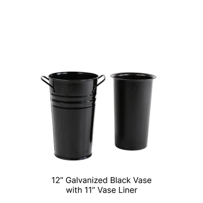 Black Metal Vase Ready Set