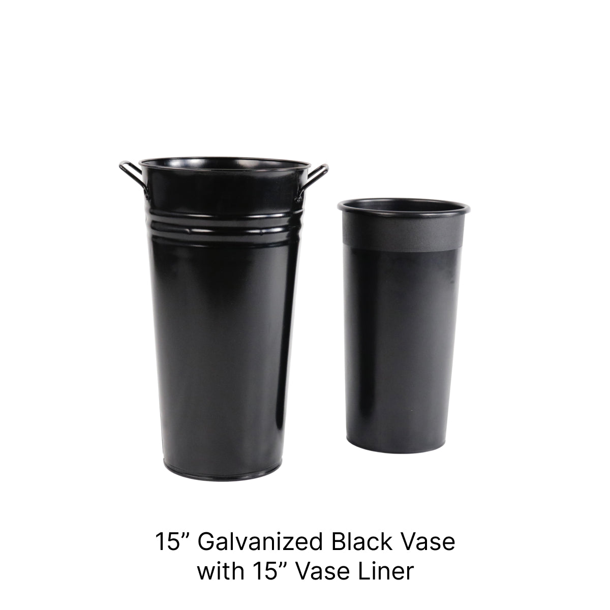 Black Metal Vase Ready Set