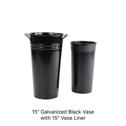 Black Metal Vase Ready Set