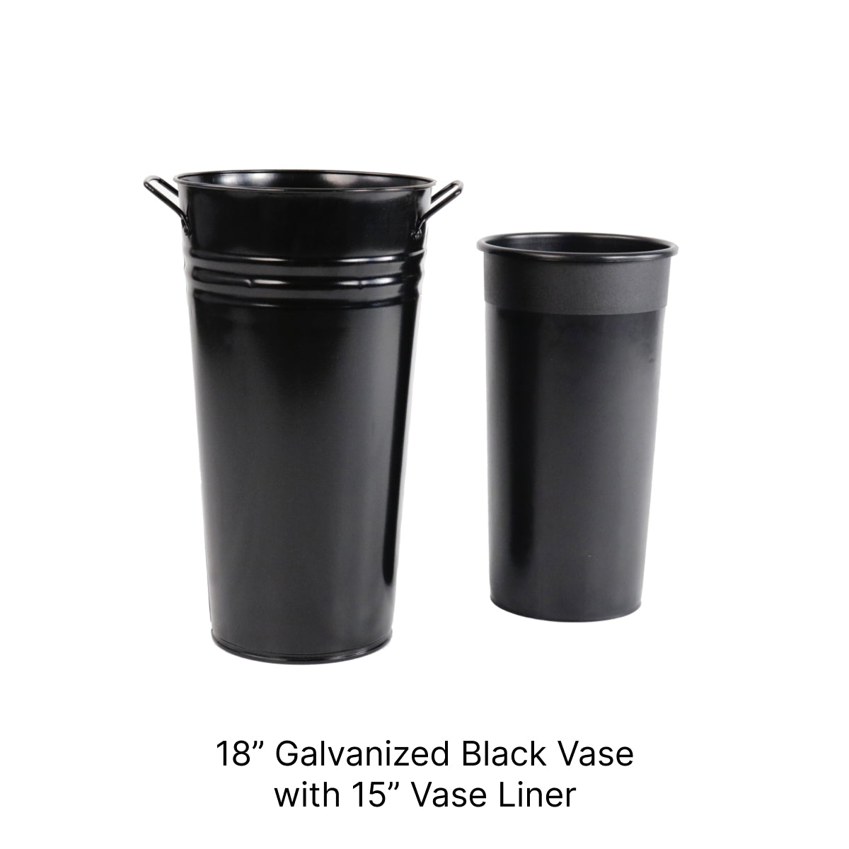 Black Metal Vase Ready Set