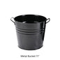 Black Metal Bucket and Vases