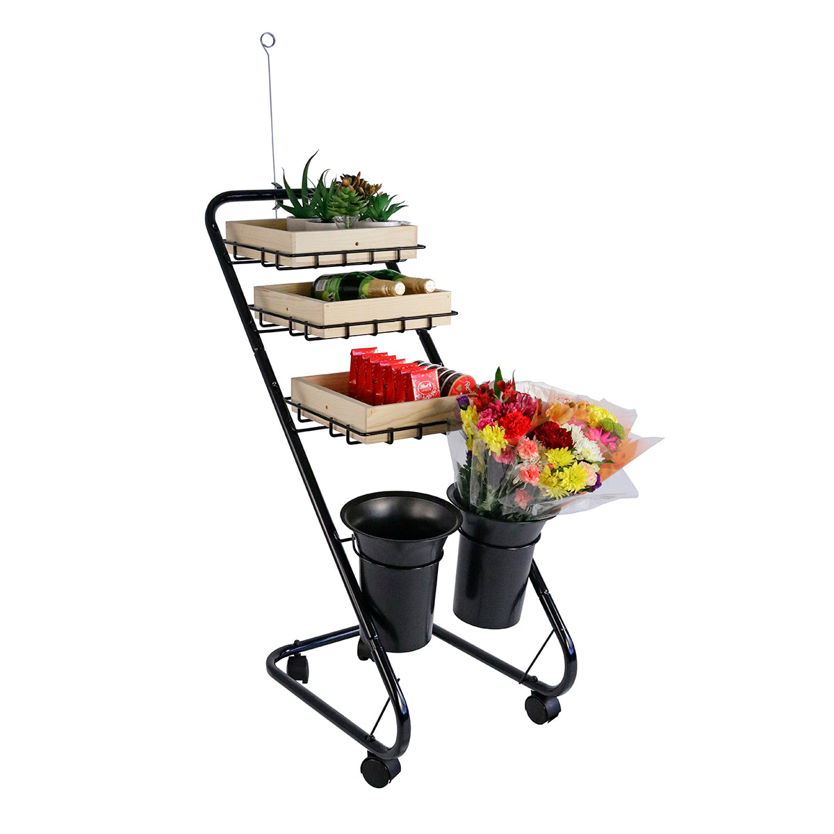 Mobile Floral Cross Merchandising Display