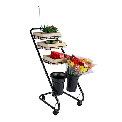 Mobile Floral Cross Merchandising Display