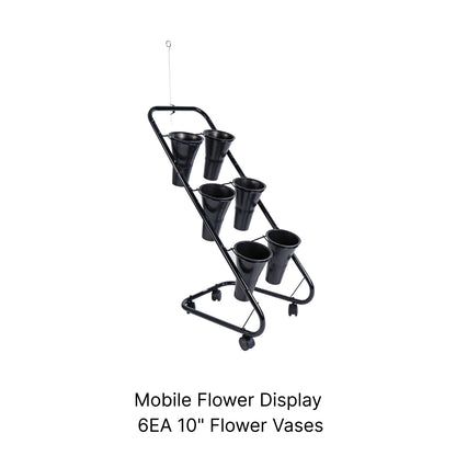 Mobile Black 6 Vase Bouquet Displays