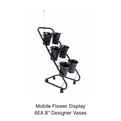 Mobile Black 6 Vase Bouquet Displays