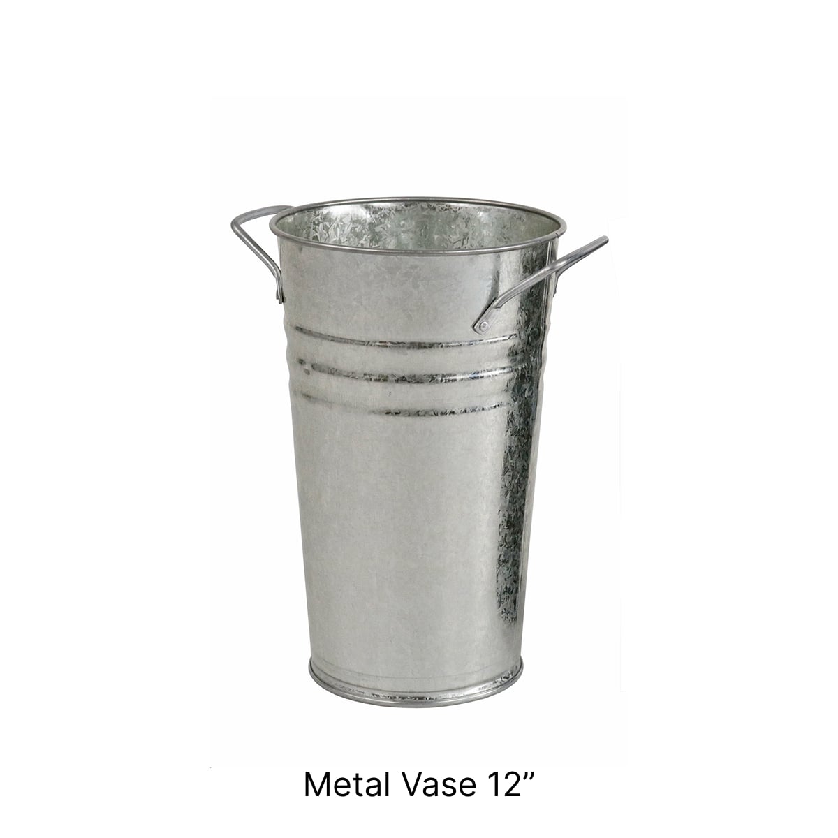 Silver Metal Bucket & Vases