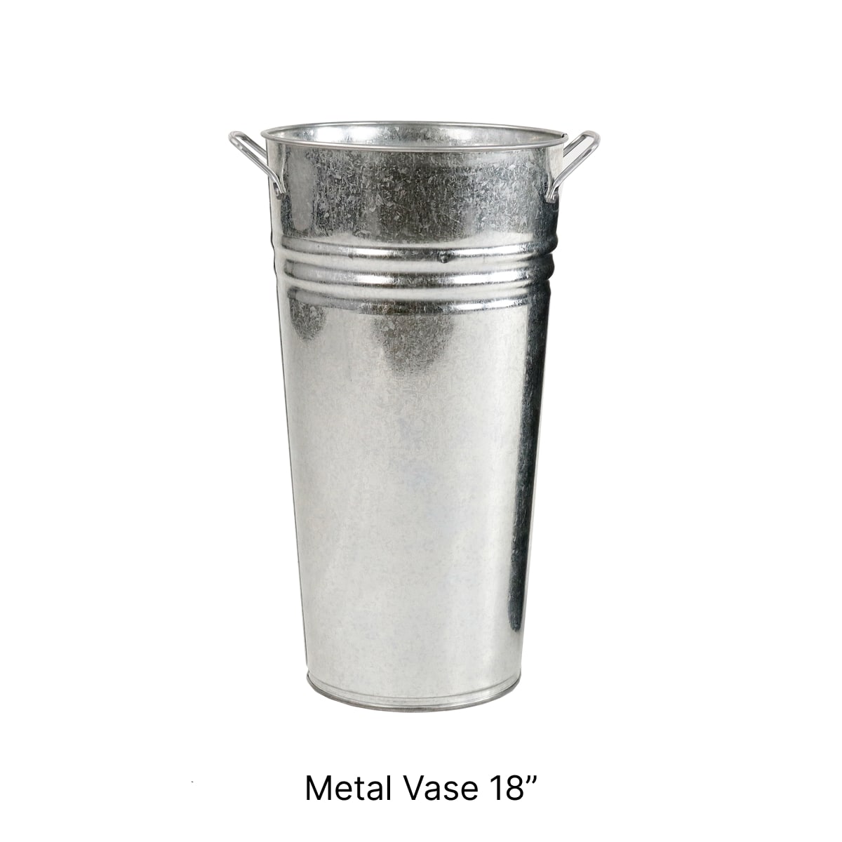 Silver Metal Bucket & Vases